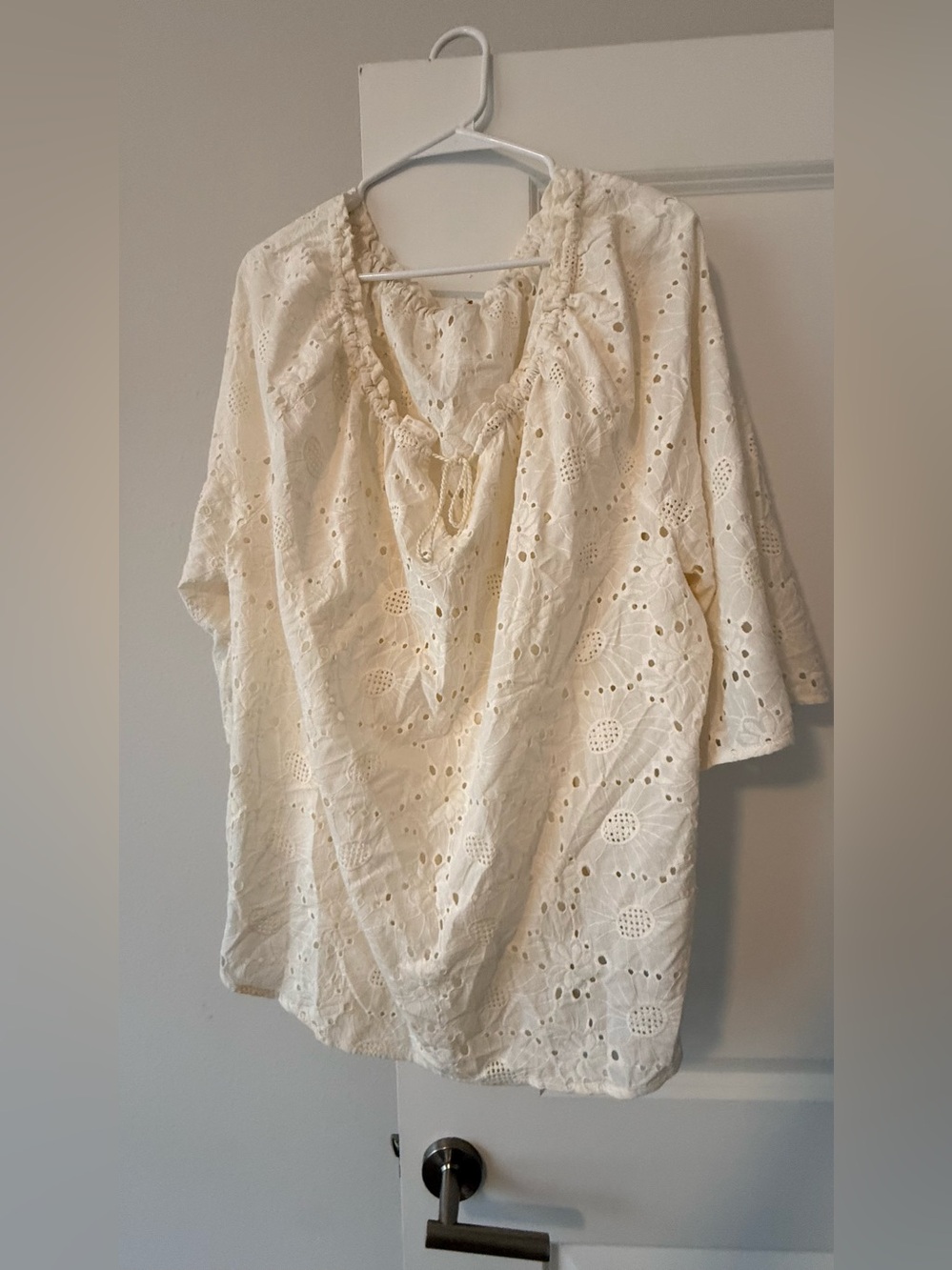 Ruby Rd. Cream Eyelet Peasant Blouse - Picture 2 of 6